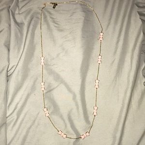 Pink Kate spade bow necklace
